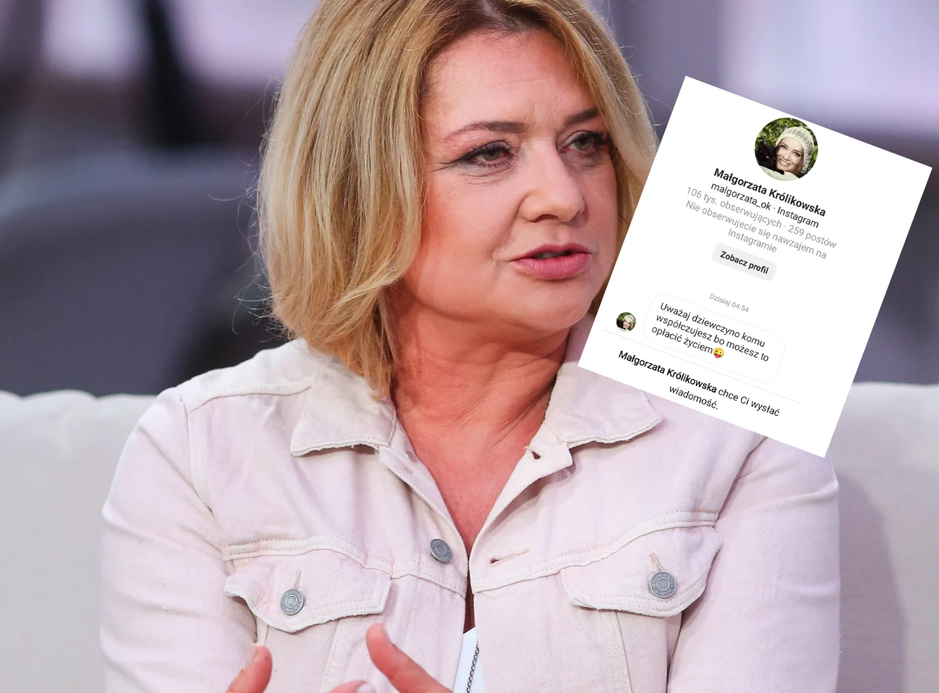 Małgorzata Ostrowska-Królikowska i jej prywatna wiadomość do Pauliny