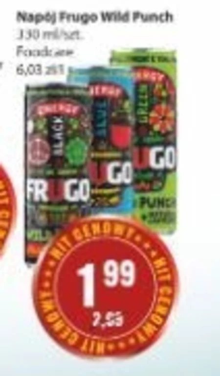 Frugo Wild Punch Black Energy Gazowany napój energetyzujący 330 ml