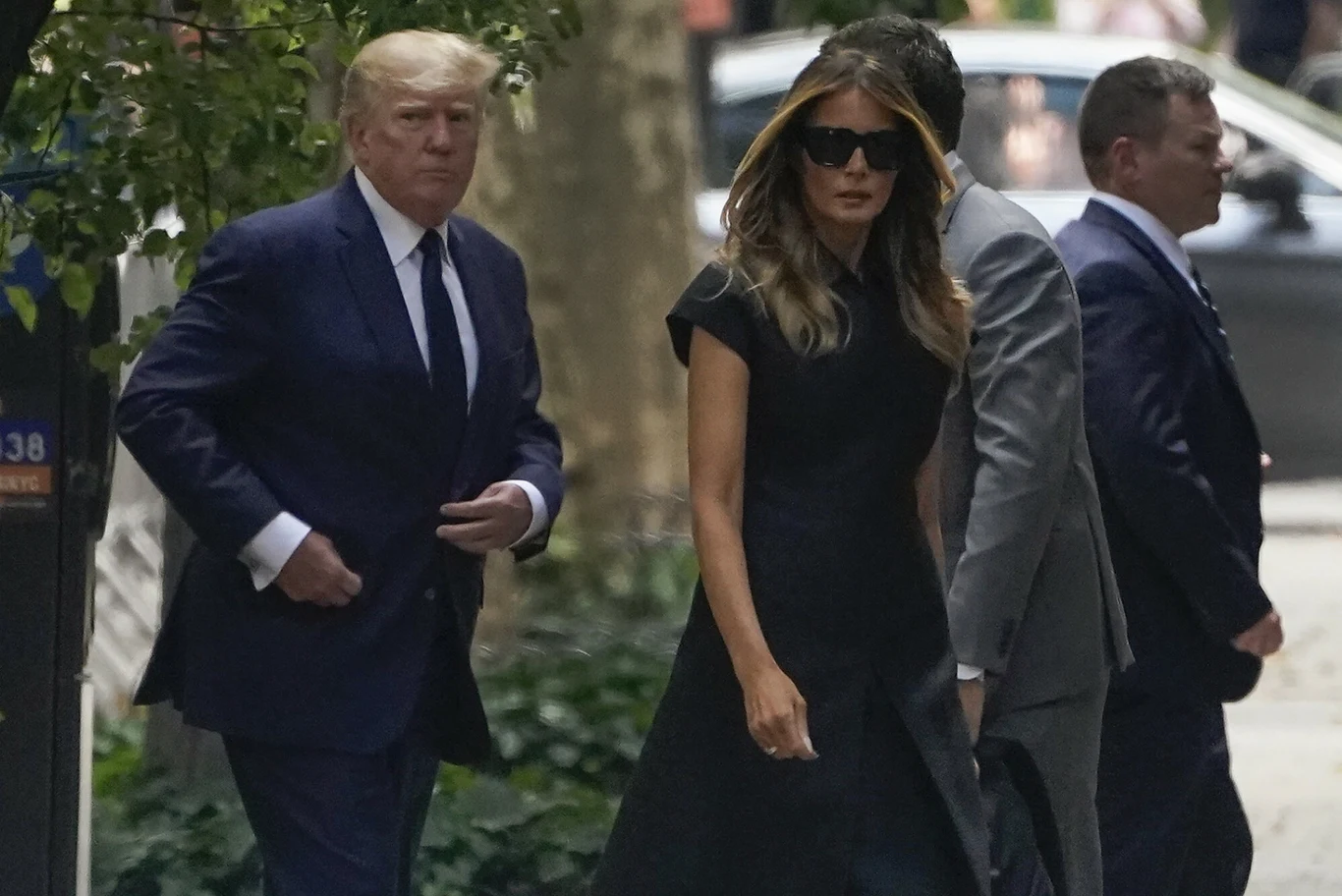 Donald i Melania Trump na pogrzebie Ivany Trump