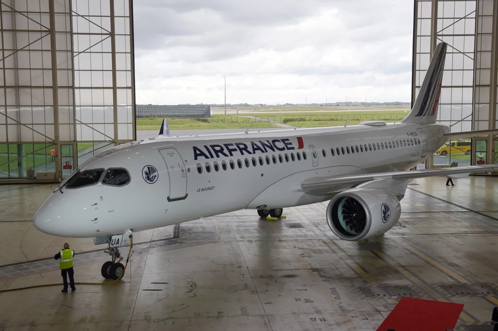 Na zdjęciu samolot firmy Airbus dla francuskich linii lotniczych Na zdjęciu samolot firmy Airbus dla francuskich linii lotniczych