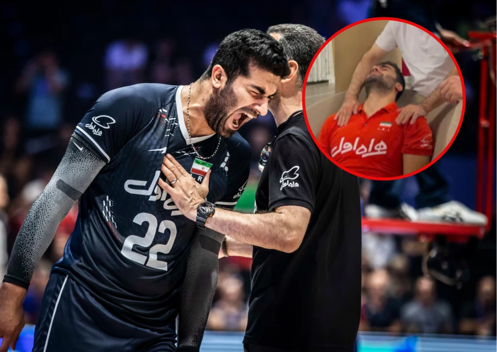 Amirhossein Esfandiar w trakcie meczu żywiołowo reagował na wydarzenia na boisku Amirhossein Esfandiar w trakcie meczu żywiołowo reagował na wydarzenia na boisku