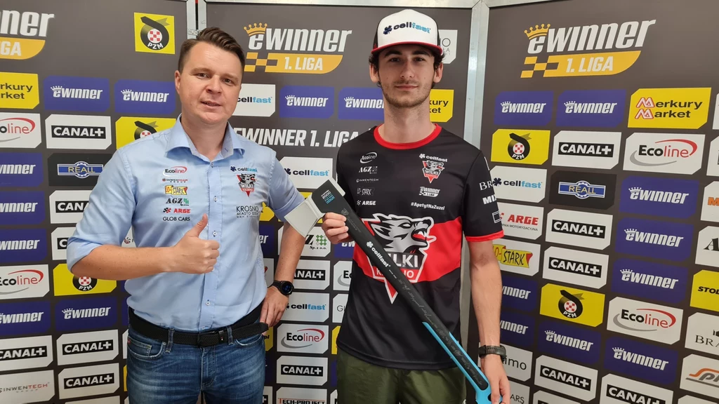 Keynan Rew z prezesem Wilków Grzegorzem Leśniakiem