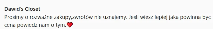 Dawid Woliński wyprzedaje garderobę na IG @ubraniadawida/