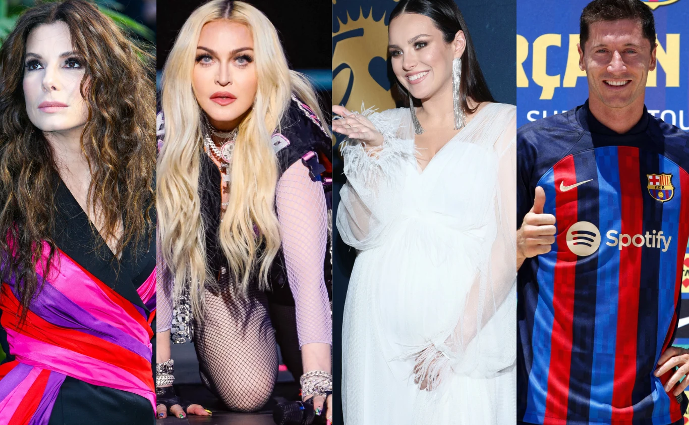 Sandra Bullock, Madonna, Ewa Farna, Robert Lewandowski Sandra Bullock, Madonna, Ewa Farna, Robert Lewandowski