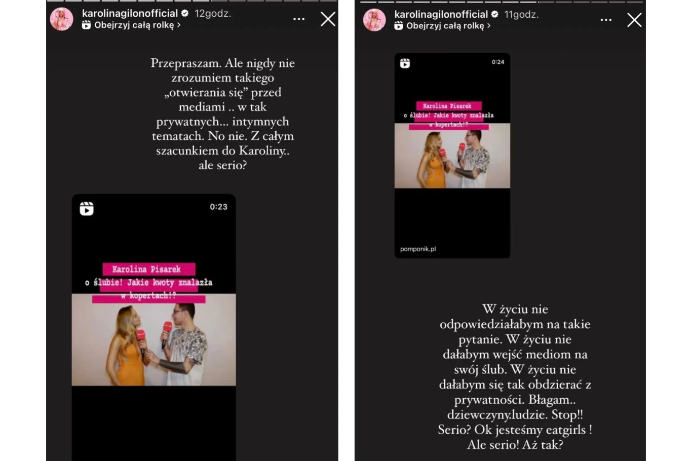 Karolina Gilon o wywiadzie Pisarek Karolina Gilon o wywiadzie Pisarek