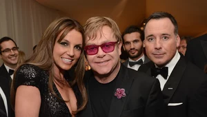 Britney Spears i Elton John w 2013 r. Z prawej mąż Eltona - David Furnish