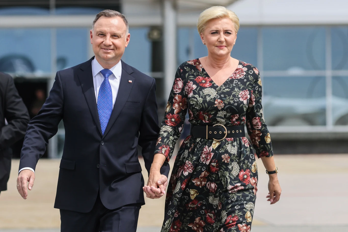 Andrzej Duda i Agata Duda przed wylotem na szczyt NATO Andrzej Duda i Agata Duda przed wylotem na szczyt NATO