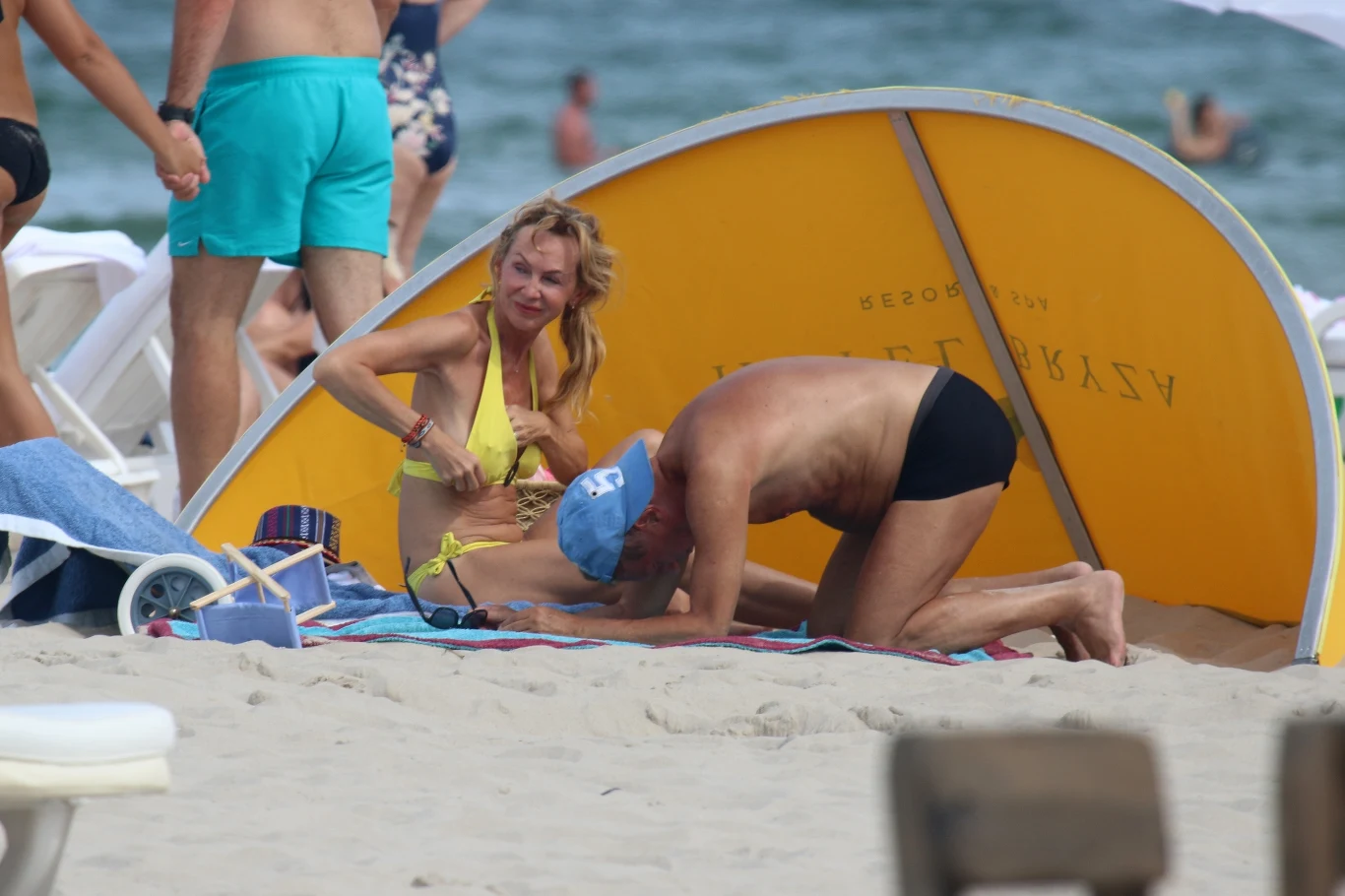 Englertowie na plaży w Juracie Englertowie na plaży w Juracie