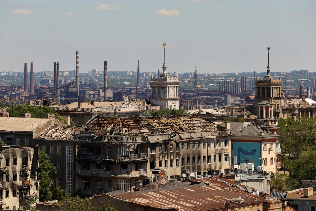 Mariupol został znacznie zniszczony w czasie rosyjskiego ataku Mariupol został znacznie zniszczony w czasie rosyjskiego ataku