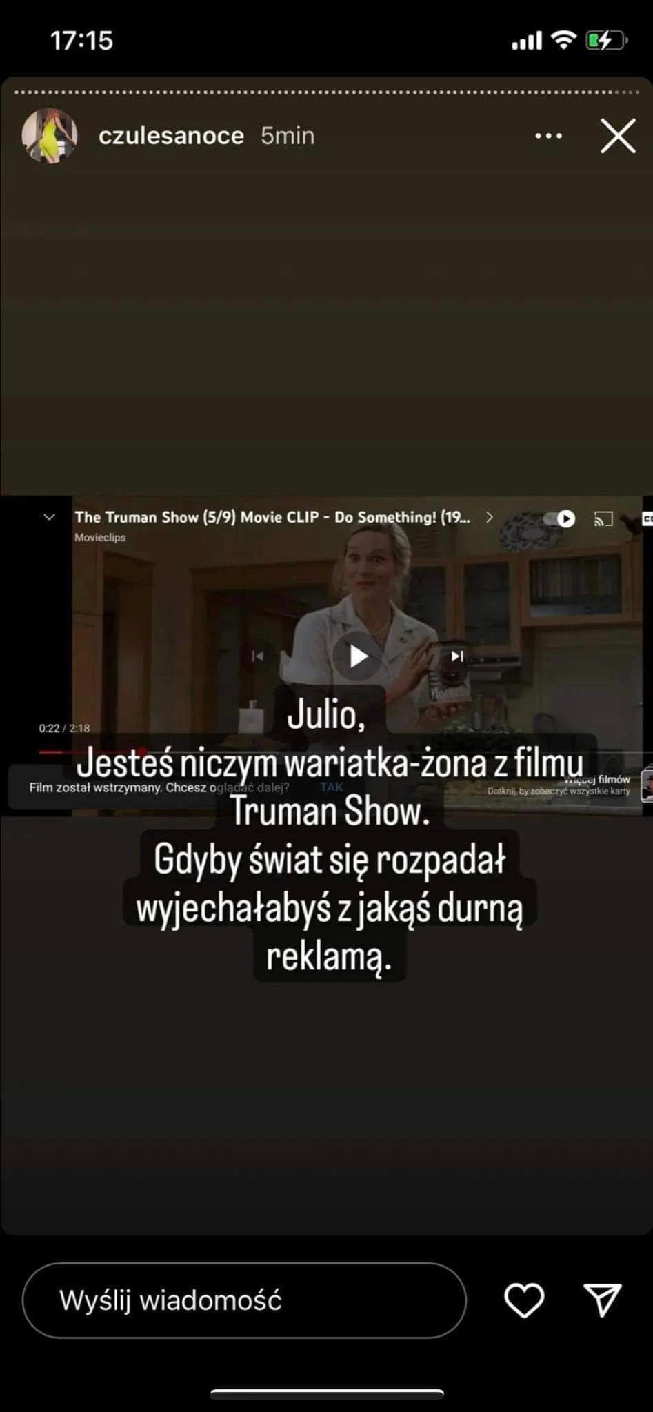 Porównała też Maff do żony z "Truman Show" Porównała też Maff do żony z "Truman Show"