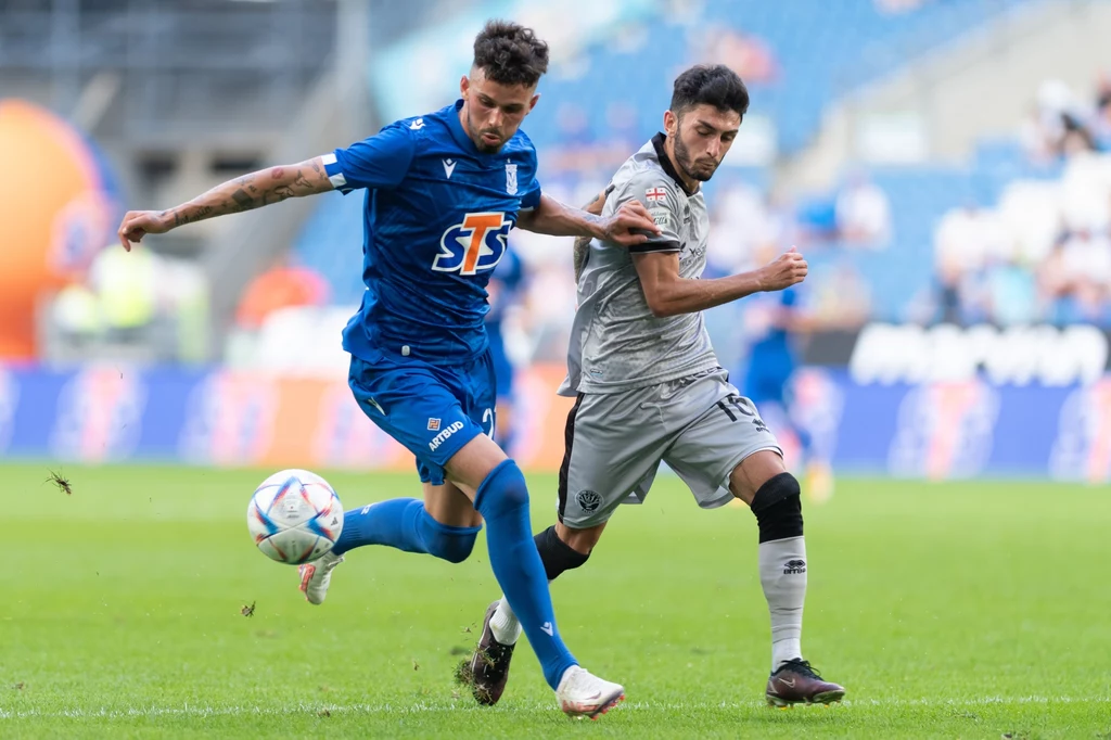 Lech Poznań w meczu z Dinamo Batumi Lech Poznań w meczu z Dinamo Batumi