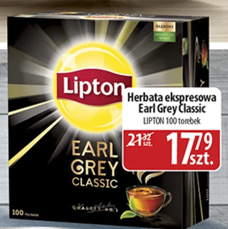 Lipton Earl Grey Classic Herbata czarna 150 g (100 torebek)