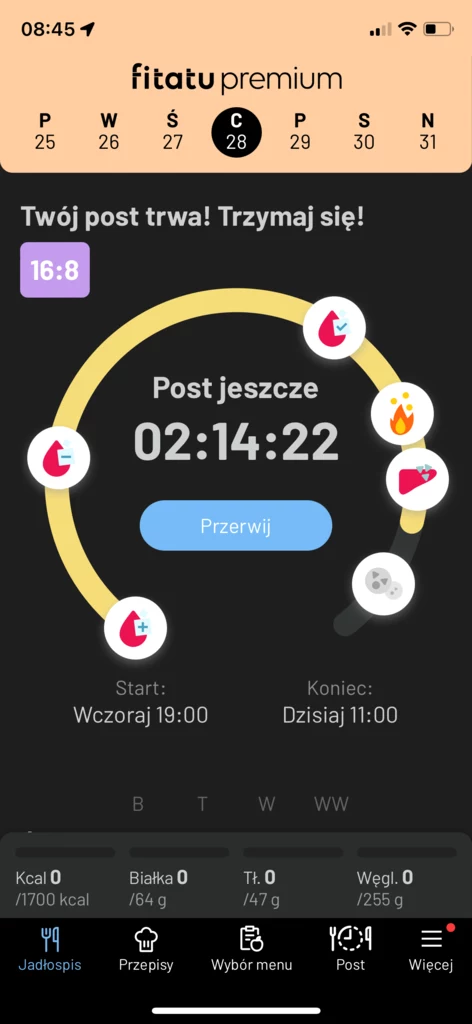 W Fitatu sprawdzimy, ile zjedliśmy, ale też ile do następnego posiłku, jeśli robimy post