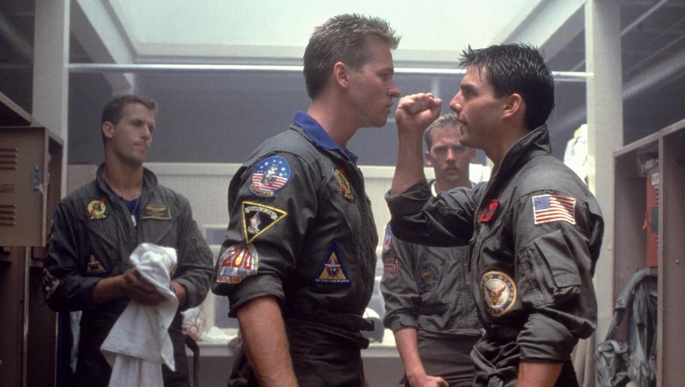 Val Kilmer i Tom Cruise w "Top Gun" 1986 r.