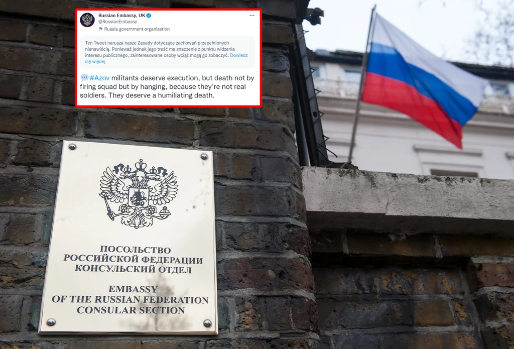 Ambasada Rosji w Londynie opublikowała szokujący wpis Ambasada Rosji w Londynie opublikowała szokujący wpis