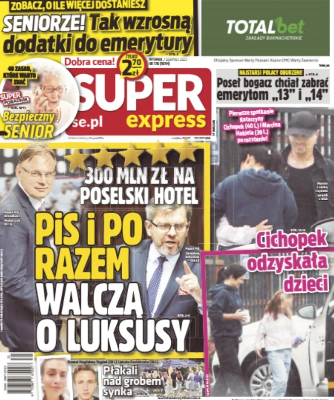 O spotkaniu Cichopek i Hakiela donosi "Super Express" O spotkaniu Cichopek i Hakiela donosi "Super Express"