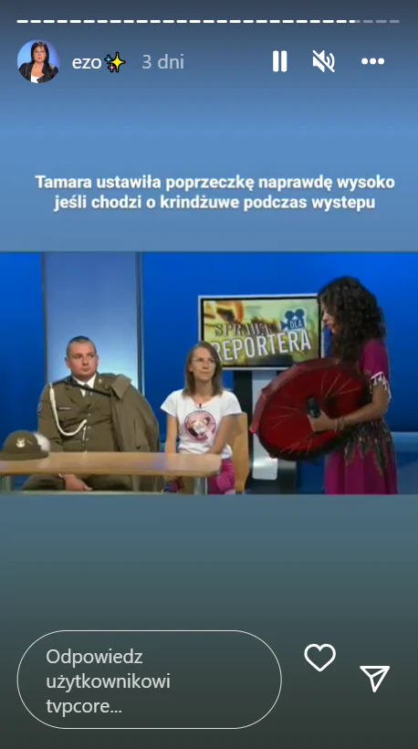 Zrzut ekranu z relacji na Instagramie TVP Core