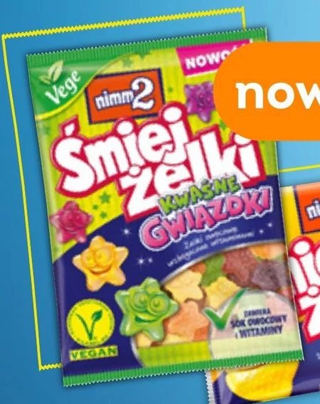nimm2 Śmiejżelki kwaśne gwiazdki Żelki owocowe wzbogacone witaminami 90 g