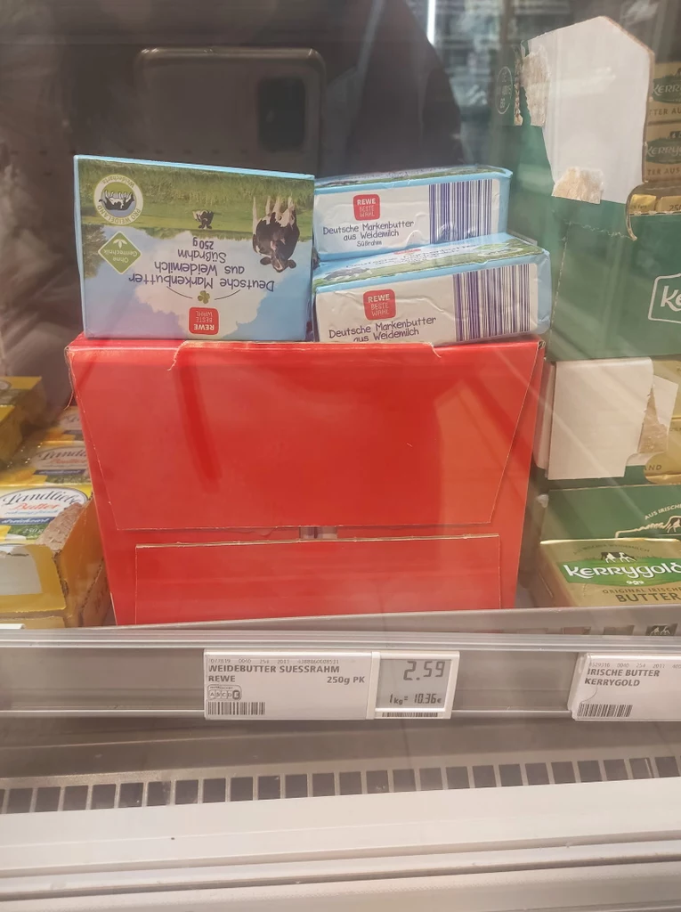 Masło kosztuje niemal 2,50 euro, czyli około 12 złotych