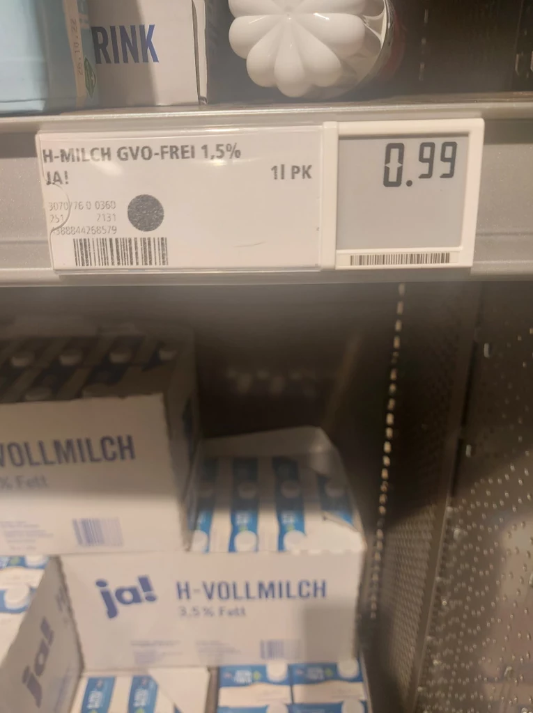 Mleko w Niemczech kosztuje około 1 euro