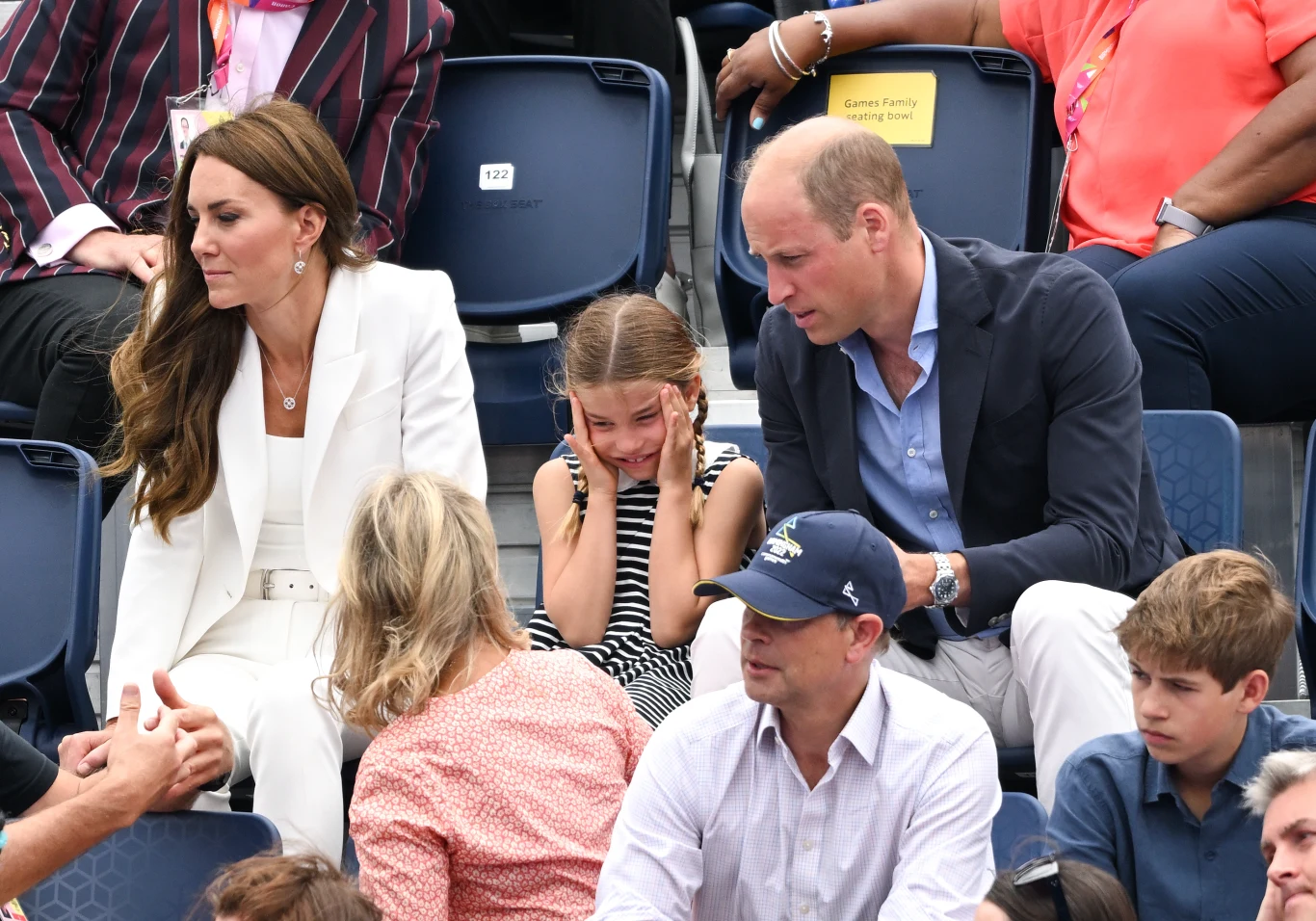 Księżna Kate, księżniczka Charlotte i książę William na Igrzyskach Wspólnoty Narodów w Birmingham