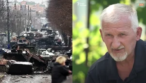 "Dziadek" spalił kolumnę rosyjskiego sprzętu. Wychylił się znad płotu