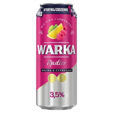 Warka Radler Piwo z lemoniadą o smaku maliny i cytrusów 500 ml - 2