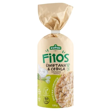 Kupiec Fitos Wafle kukurydziane o smaku śmietanowo-cebulowym 120 g (15 sztuk) - 0