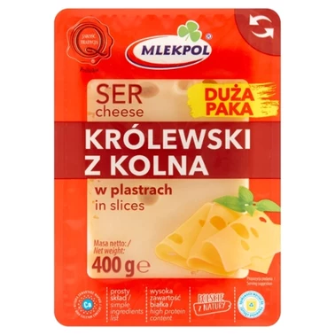 Mlekpol Ser królewski z Kolna w plastrach 400 g - 0