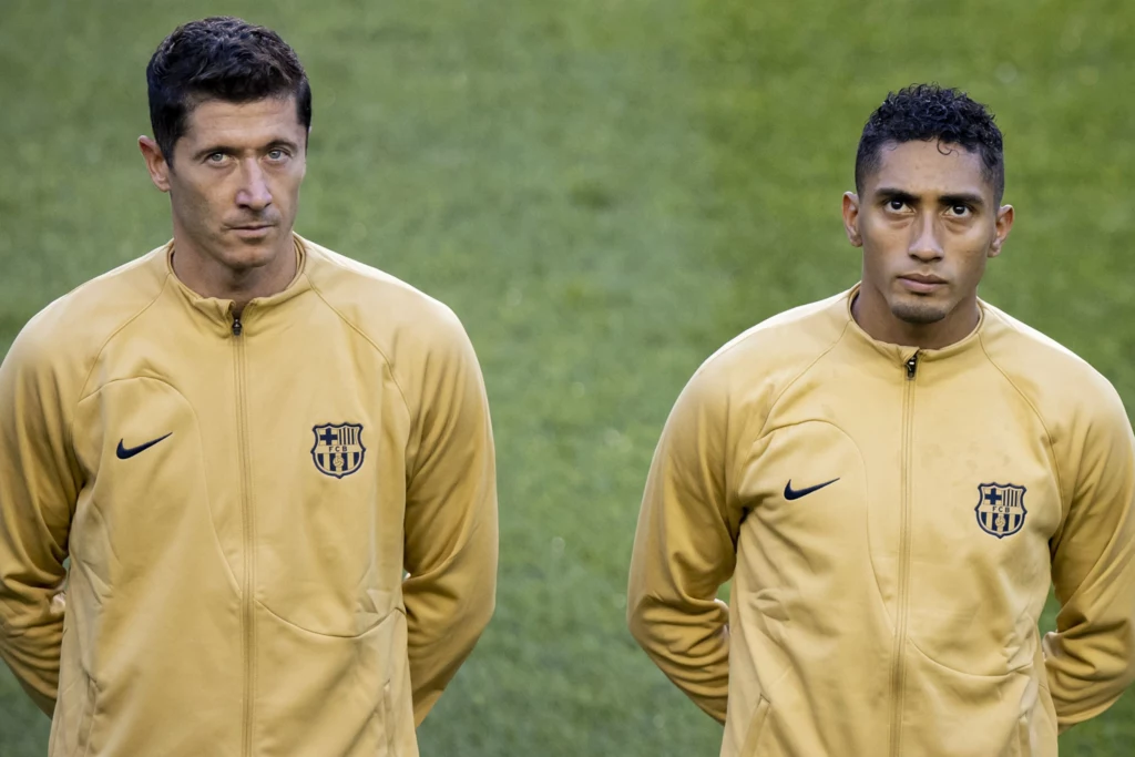 Robert Lewandowski i Raphinha w barwach FC Barcelona Robert Lewandowski i Raphinha w barwach FC Barcelona