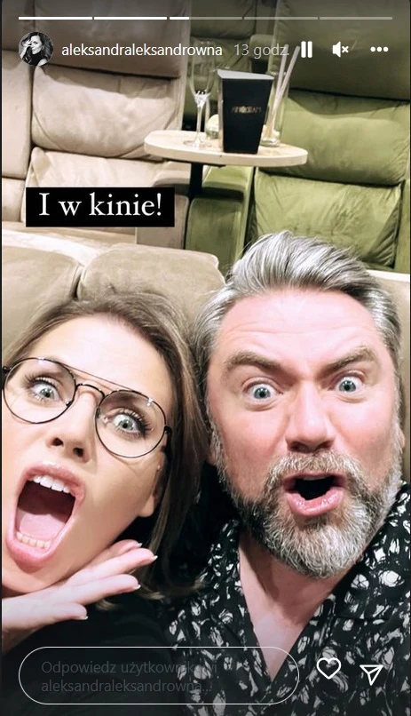 Kwaśniewska i Badach na randce w kinie
