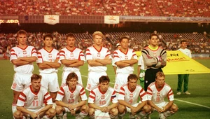 Reprezentacja Polski przed finałem igrzysk olimpijskich w Barcelonie w 1992 r.