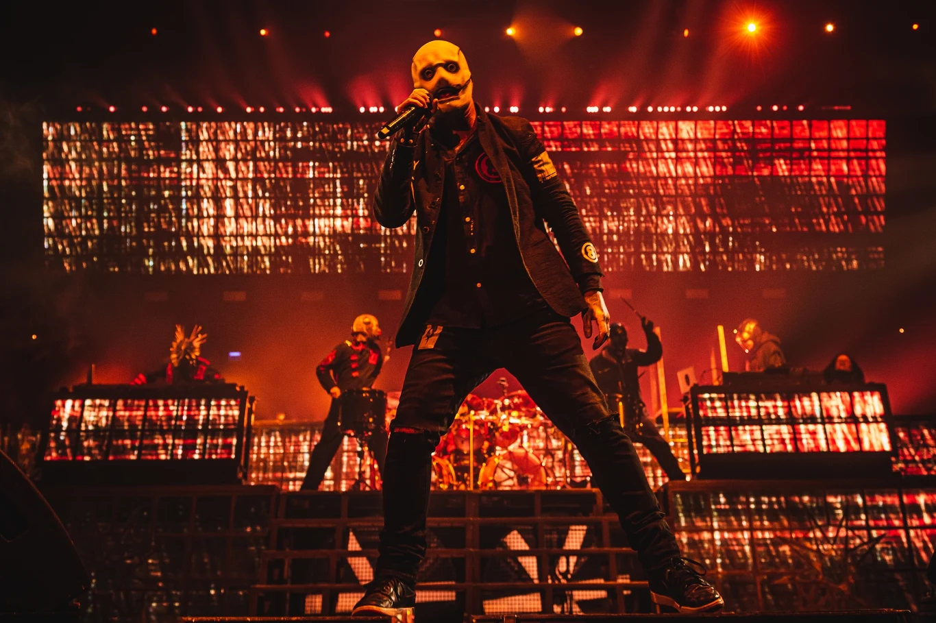 Slipknot podczas koncertu w Ergo Arenie