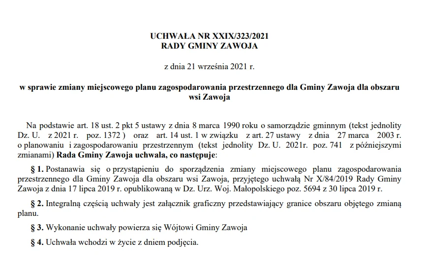 Uchwała rady gminy o przystąpieniu do zmiany planu Uchwała rady gminy o przystąpieniu do zmiany planu