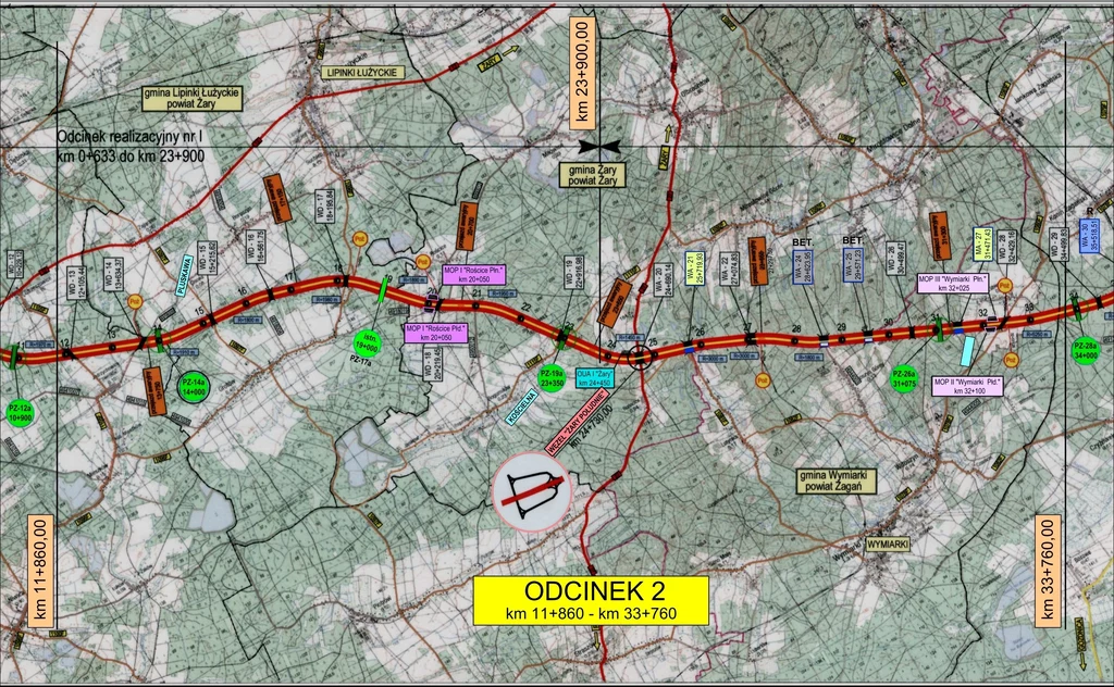 Przebieg odcinka nr 2 autostrady A18 