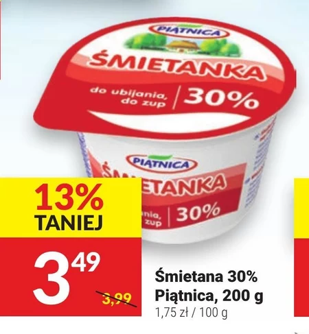 Piątnica Śmietanka 30% 200 ml