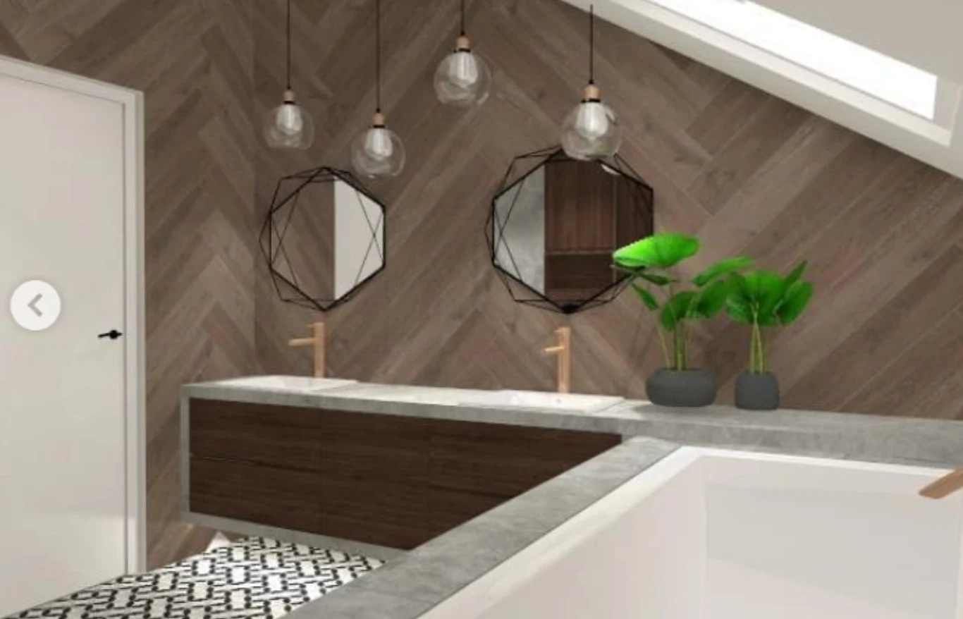 Wizualizacja łazienki, fot. https://www.instagram.com/ania.bardowska/?hl=pl