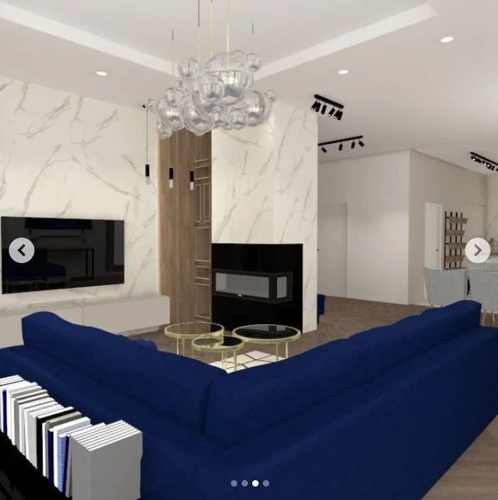 Wizualizacja salonu, fot. https://www.instagram.com/ania.bardowska/?hl=pl