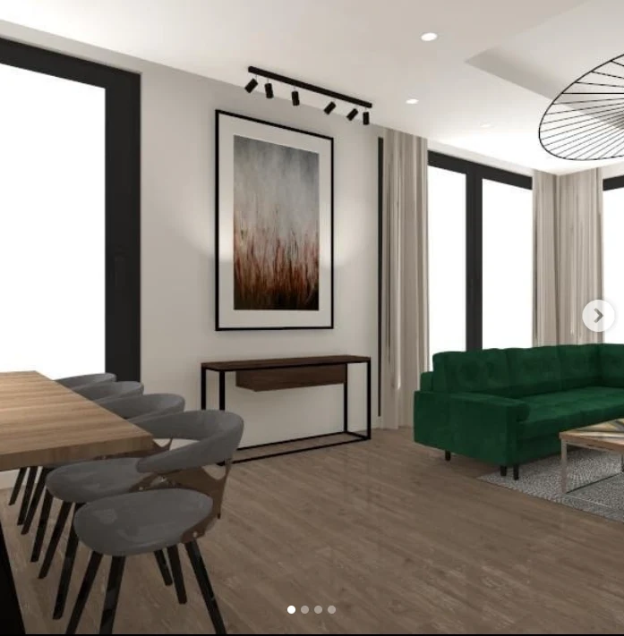 Wizualizacja salonu, fot. https://www.instagram.com/ania.bardowska/?hl=pl