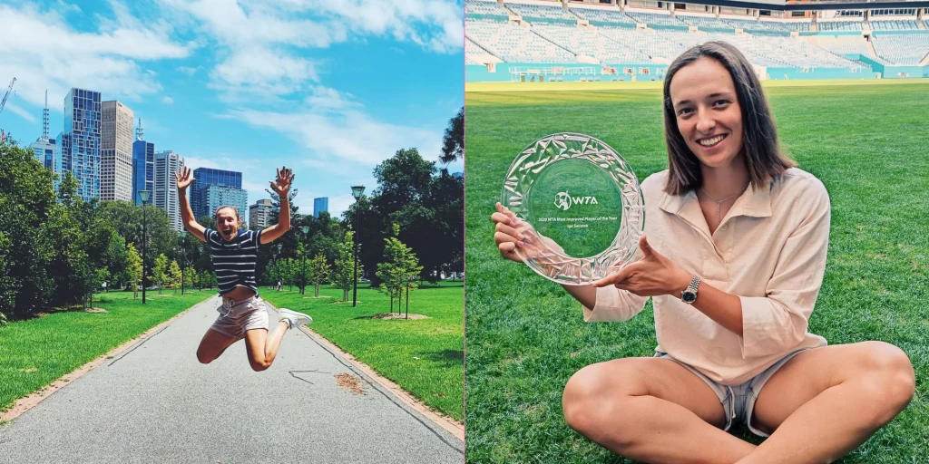 Iga Świątek w sportowych szortach Iga Świątek w sportowych szortach