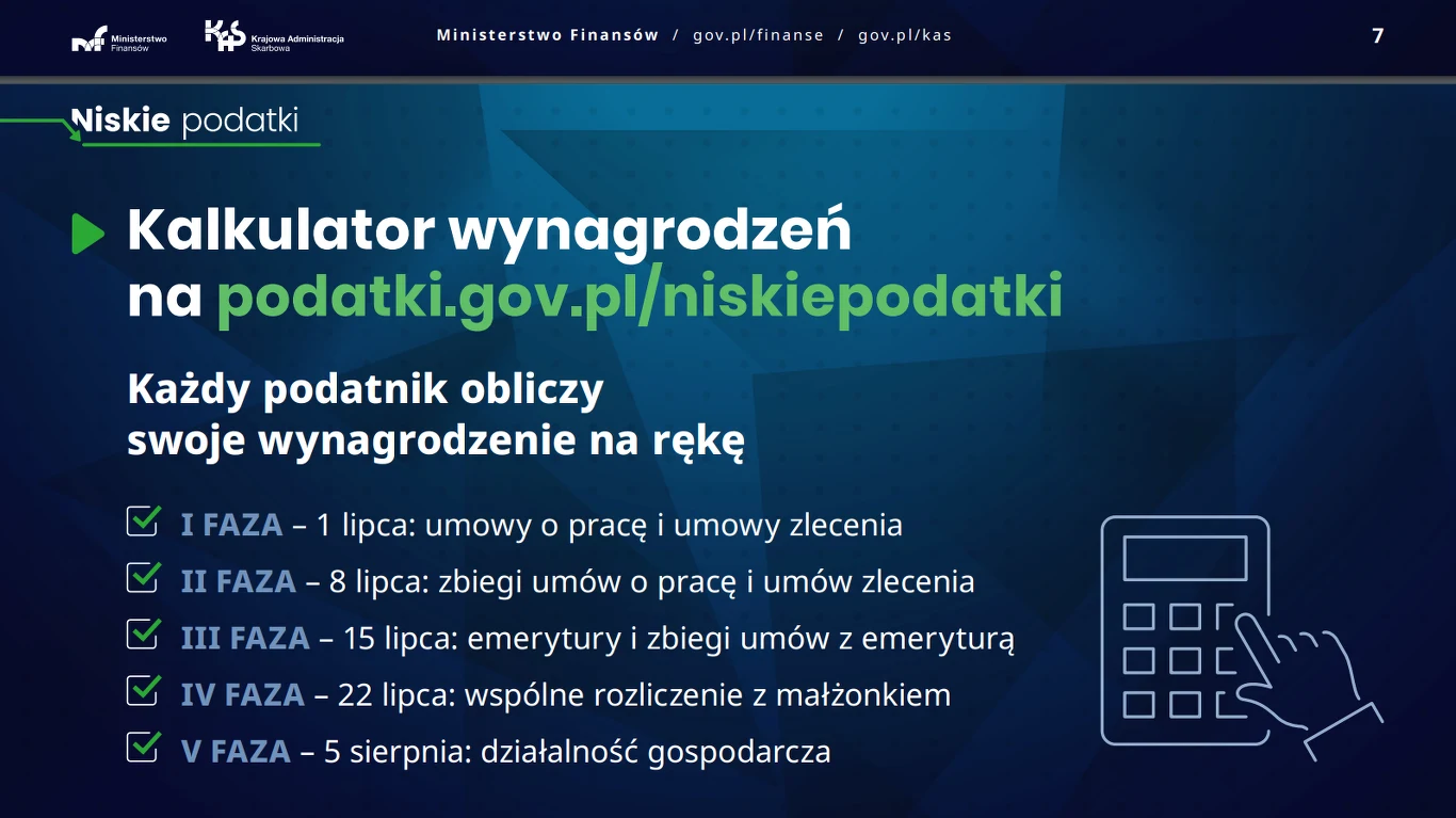 Planowane terminy udostępnienia kalkulatorów. Źródło: MF Planowane terminy udostępnienia kalkulatorów. Źródło: MF