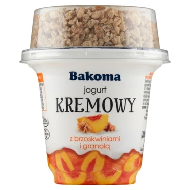 Bakoma Jogurt kremowy z brzoskwiniami i granolą 230 g - 1