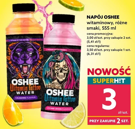 Oshee Vitamin Isotonic Water Napój niegazowany pitaja + schisandra 555 ml