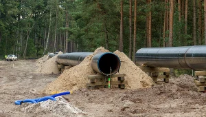 Lądowa część Baltic Pipe w Polsce podczas niedawnej budowy