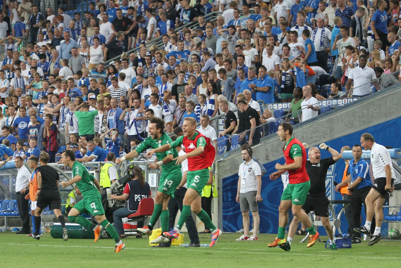 Radość piłkarzy Žalgirisu Wilno po wyeliminowaniu Lecha Poznań