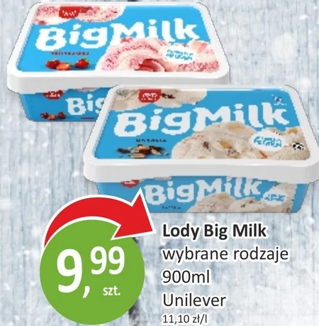Big Milk Truskawka Lody 900 ml