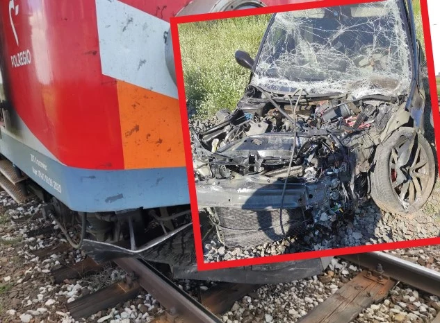 Auto wjechało pod pociąg. Nietrzeźwy maszynista zbiegł Auto wjechało pod pociąg. Nietrzeźwy maszynista zbiegł