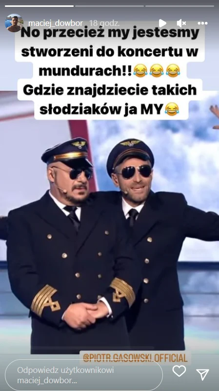 Maciej Dowbor odpowiada na wpis Piotra Gąsowskiego https://www.instagram.com/maciej_dowbor/