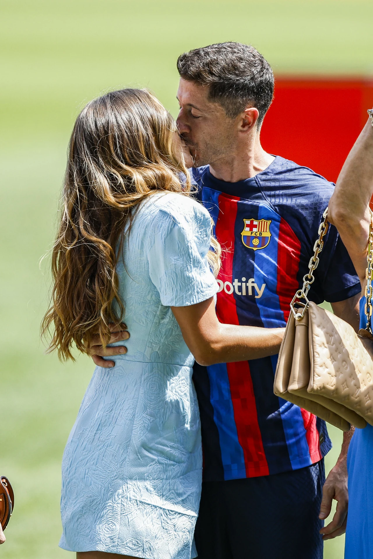 Anna i Robert Lewandowscy na stadionie Camp Nou