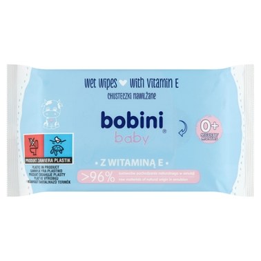 bobini Baby Chusteczki nawilżane z witaminą E 60 sztuk - 0